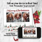  Retro Kerstbomen Cadeaus Vakantie Foto Feestdagenkaart