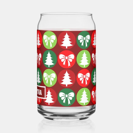  Retro Kerstbomen en Bogen Blikvorm Glas (Achterkant)