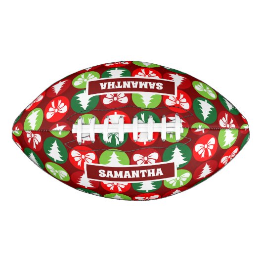  Retro Kerstbomen en Bogen Patroon American Football (Voorkant)