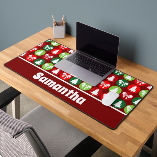  Retro Kerstbomen en Bogen Patroon Bureaumat (Kantoor 2)