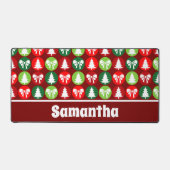  Retro Kerstbomen en Bogen Patroon Bureaumat (Voorkant)