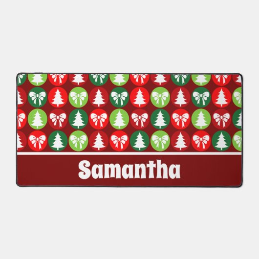  Retro Kerstbomen en Bogen Patroon Bureaumat (Voorkant)