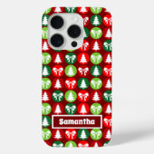 Retro Kerstbomen en Bogen Patroon Case-Mate iPhone Case (Achterkant)
