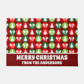  Retro Kerstbomen en Bogen Patroon Deurmat (Voorkant)