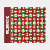  Retro Kerstbomen en Bogen Patroon Fleece Deken (Voorkant (Horizontaal))