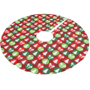 Retro Kerstbomen en Bogen Patroon Kerstboom Rok