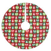  Retro Kerstbomen en Bogen Patroon Kerstboom Rok (Voorkant)