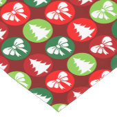  Retro Kerstbomen en Bogen Patroon Korte Tafelloper (Hoek)