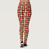  Retro Kerstbomen en Bogen Patroon Leggings (Achterkant)