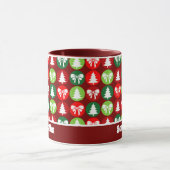 Retro Kerstbomen en Bogen Patroon Mok (Midden)