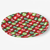  Retro Kerstbomen en Bogen Patroon Papieren Bordje (Gekanteld)