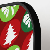 Retro Kerstbomen en Bogen Patroon Pickleball Paddle (Links Detail)