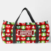 Retro Kerstbomen en Bogen Patroon Plunjezak (Voorkant)