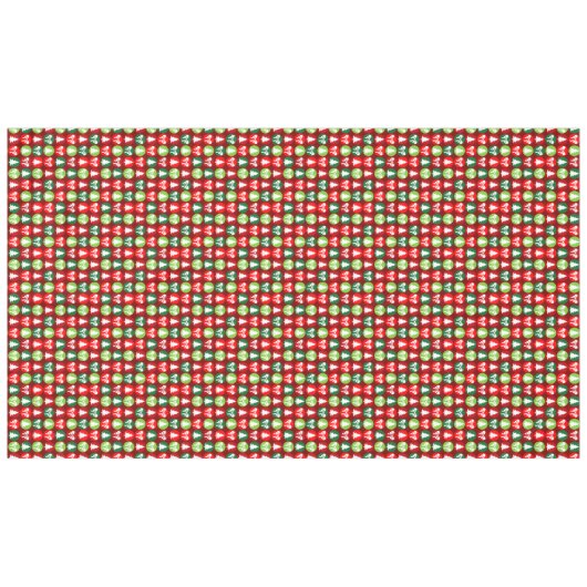  Retro Kerstbomen en Bogen Patroon Tafelkleed (Voorkant (Horizontaal))