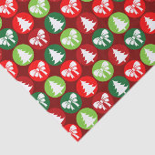  Retro Kerstbomen en Bogen Patroon Tissuepapier (Detail)