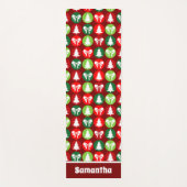 Retro Kerstbomen en Bogen Patroon Yogamat (Voorkant)