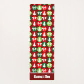  Retro Kerstbomen en Bogen Patroon Yogamat (Achterkant)