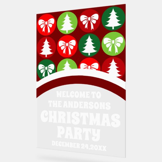 Retro Kerstbomen en Bogen Welkom Acryl Bord (Hoek)