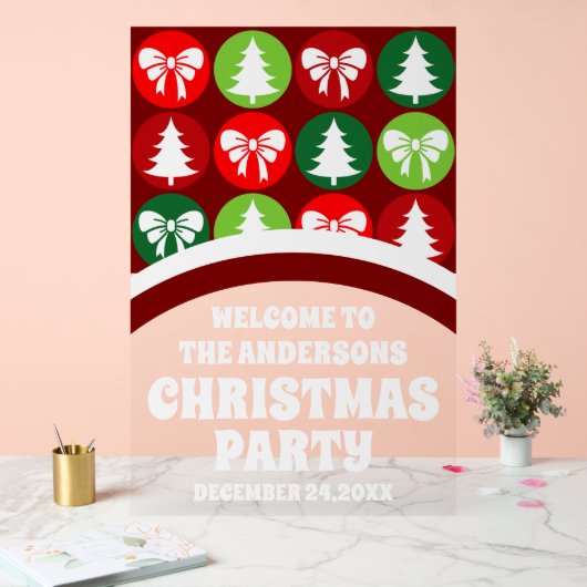  Retro Kerstbomen en Bogen Welkom Acryl Bord (Huwelijk)