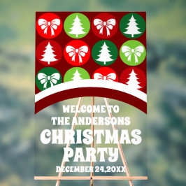  Retro Kerstbomen en Bogen Welkom Acryl Bord