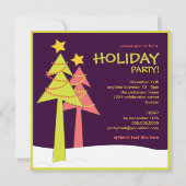 Retro kerstbomen feestdag kaart (Achterkant)