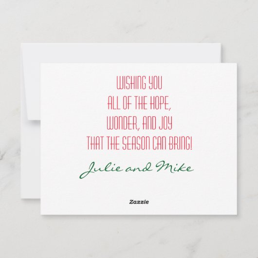 Retro kerstbomen feestdagenkaart (Achterkant)