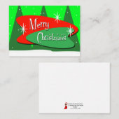 Retro Kerstbomen Groeten Notitiekaartje (Voorkant / Achterkant)