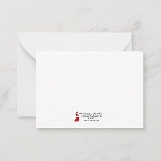 Retro Kerstbomen Groeten Notitiekaartje (Achterkant)