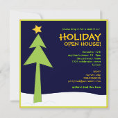 Retro kerstbomen Holiday Open House Kaart (Achterkant)