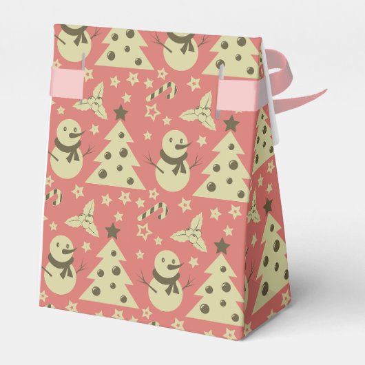 Retro Kerstbomen holly bessen ster snoep Bedankdoosjes (Achterkant)