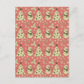 Retro Kerstbomen holly bessen ster snoep Briefkaart (Voorkant)