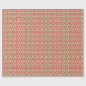 Retro Kerstbomen holly bessen ster snoep Cadeaupapier (Vlak)