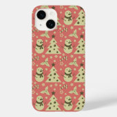 Retro Kerstbomen holly bessen ster snoep Case-Mate iPhone Case (Achterkant)