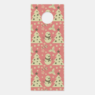 Retro Kerstbomen holly bessen ster snoep Deurhanger