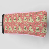Retro Kerstbomen holly bessen ster snoep Golfheadcover (Voorkant)
