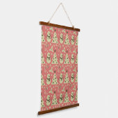 Retro Kerstbomen holly bessen ster snoep Hangend Wandkleed (Gebogen)