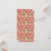 Retro Kerstbomen holly bessen ster snoep Kaart (Voorkant / Achterkant in situ)