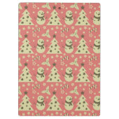 Retro Kerstbomen holly bessen ster snoep Klembord (Achterkant)