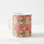 Retro Kerstbomen holly bessen ster snoep Koffiemok (Voorkant links)