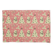 Retro Kerstbomen holly bessen ster snoep Kussensloop (Voorkant)