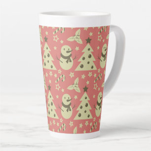 Retro Kerstbomen holly bessen ster snoep Latte Mok