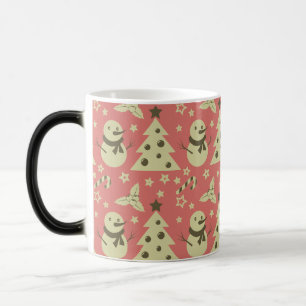Retro Kerstbomen holly bessen ster snoep Magische Mok
