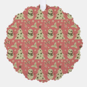 Retro Kerstbomen holly bessen ster snoep Ornament Kaart (Voorkant)