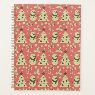 Retro Kerstbomen holly bessen ster snoep Planner