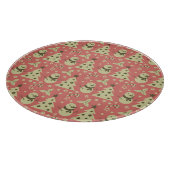 Retro Kerstbomen holly bessen ster snoep Snijplank (Hoek)