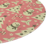 Retro Kerstbomen holly bessen ster snoep Snijplank (Hoek)