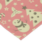 Retro Kerstbomen holly bessen ster snoep Tafelkleed (Gekanteld)