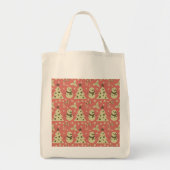 Retro Kerstbomen holly bessen ster snoep Tote Bag (Voorkant)