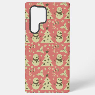 Retro kerstbomen hulstbes ster snoepstok samsung galaxy hoesje