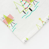 retro kerstbomen in mid century modern stijl fleece deken (Hoek)